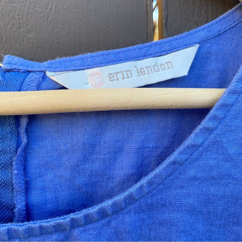 •Erin London periwinkle blue linen top• - Picture 2 of 6